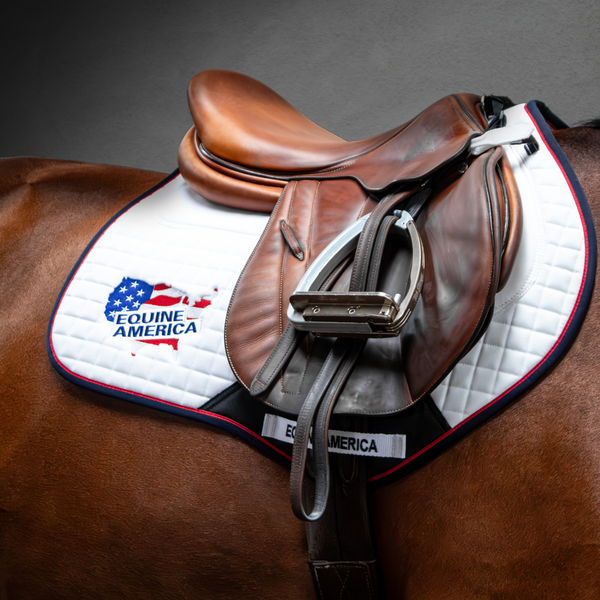 Equine America Jumping Saddle Cloth White